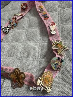 18 Disney Pink Lanyard Y2K Disney Parks Theme Pins Hannah Montana Cheetah Girls