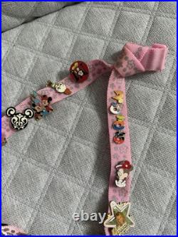 18 Disney Pink Lanyard Y2K Disney Parks Theme Pins Hannah Montana Cheetah Girls