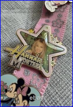 18 Disney Pink Lanyard Y2K Disney Parks Theme Pins Hannah Montana Cheetah Girls