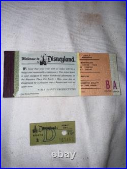 1959s vtg Disneyland D admission ticket booth coupon Walt Disney ULTRA RARE 1959s vtg Disneyland D admission ticket booth coupon Walt Disney ULTRA RARE