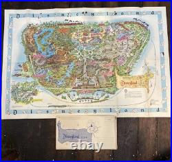 1962 Disneyland Theme Park Map Souvenir Near Mint Cond. 30 x 45 with Mailer