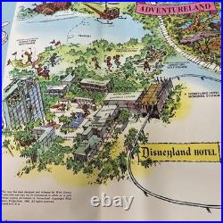1962 Disneyland Theme Park Map Souvenir Near Mint Cond. 30 x 45 with Mailer