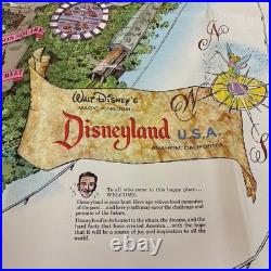 1962 Disneyland Theme Park Map Souvenir Near Mint Cond. 30 x 45 with Mailer