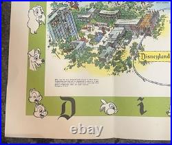 1964 Disneyland Official Souvenir Folded Theme Park Map (A Version) Condition V