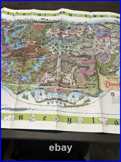 1964 -Disneyland Theme Park Map 30 x 45 Souvenir NO HOLES Clean Org Envelope