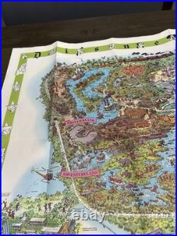 1964 -Disneyland Theme Park Map 30 x 45 Souvenir NO HOLES Clean Org Envelope