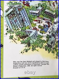 1964 Version A Disneyland Theme Park Map 30 x 45 Souvenir Clean Vintage