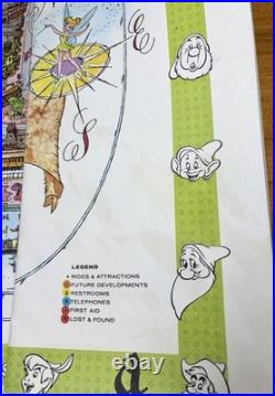 1964 Version A Disneyland Theme Park Map 30 x 45 Souvenir Clean Vintage