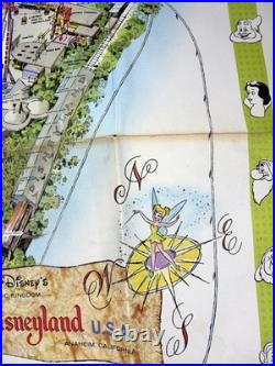 1964 Version A Disneyland Theme Park Map 30 x 45 Souvenir Clean Vintage