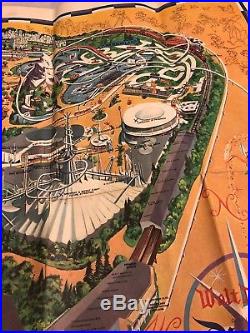 1966 Disneyland Theme Park 30x44 Map Guide Future Attractions Walt Disney