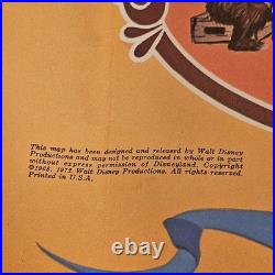1972 Disneyland MAP Poster Vintage Walt Disney Productions Theme Park California