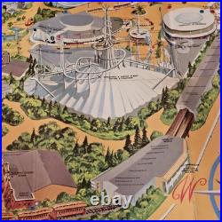 1972 Disneyland MAP Poster Vintage Walt Disney Productions Theme Park California