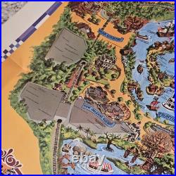 1972 Disneyland MAP Poster Vintage Walt Disney Productions Theme Park California
