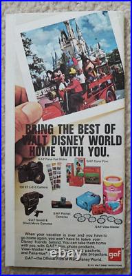 1975 Walt Disney World Amusement Theme Park Brochure Map