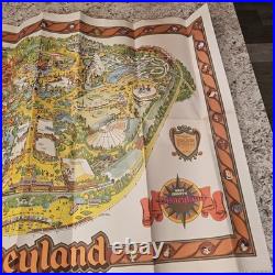 1978 Disneyland MAP Poster Vintage Walt Disney Productions Theme Park California