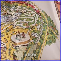 1978 Disneyland MAP Poster Vintage Walt Disney Productions Theme Park California