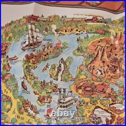 1978 Disneyland MAP Poster Vintage Walt Disney Productions Theme Park California