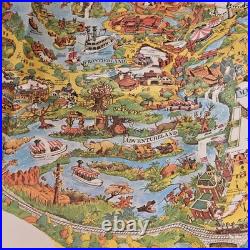 1978 Disneyland MAP Poster Vintage Walt Disney Productions Theme Park California