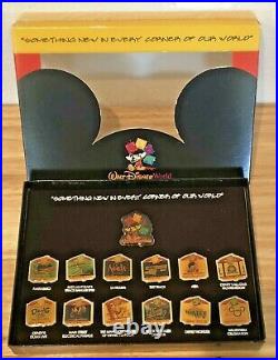 1999 Disney Wdw 13 Pin Set Something New In Every Corner Of Our World Complete