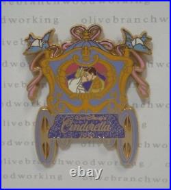 2004 Disney Japan M&P Cinderella Prince Charming WEDDING KISS Carriage Coach Pin