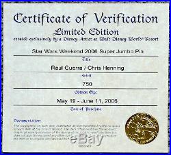 2006 Star Wars Weekend Super Jumbo Pin Vader, Maul, Bobba Fett, Yoda LE 750