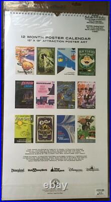 2016 Disney Theme Park Attraction Poster 12 Month Calendar 12 x 18 Art