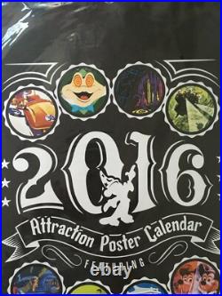 2016 Disney Theme Park Attraction Poster 12 Month Calendar 12 x 18 Art