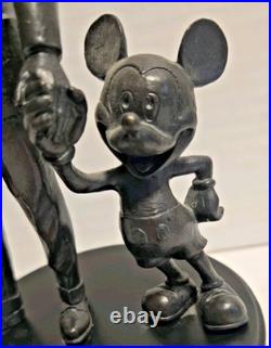 2018 The Art Disney Theme Parks Walt Mickey Mouse Partners 9 inch Bronze Statue