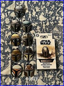 2021 Disney Parks Star Wars Mandalorian Helmet 9 Pin Mystery Complete Set