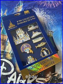 2021 Walt Disney World 50th Anniversary 8 Pin Collection Box Set LE 1500