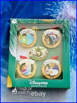 2023 Disney Parks Happy Holidays Christmas Ornament LE Pin Box Set Completer