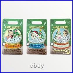 2025 WDW Happy Holidays Snow Globe Polynesian Contemporary Floridian Pin Set