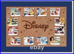 2026 Disney Parks A-2-Z Character Corkboard 12 Pin Set Ariel Mickey Mouse LE 200