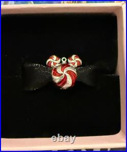 2026 Disney Parks Pandora Mickey Mouse Peppermint Swirl Charm Christmas Holiday
