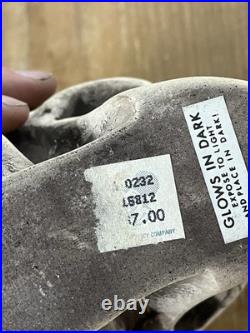 2 Vtg Walt Disney Skull Chalkware Decor Haunted Mansion Pirates Glows In Dark