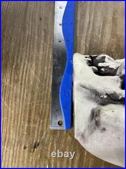 2 Vtg Walt Disney Skull Chalkware Decor Haunted Mansion Pirates Glows In Dark