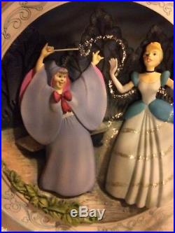 3 Disney's Cinderella Collectible 3D Plates Bradford exchange & Theme parks