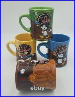 4 Disney Theme Park Mickey's Coffee Cups Mugs Really Swell Minnie Authentic New