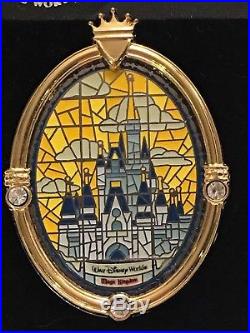 5 Disney Cinderella Castle Window Stain Glass Pins DLR, WDW, Paris, Tokyo, Hong Kong