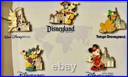 5 Pin Box Set Disney Parks Castle It All Started with Walt Event Pluto Tink Mickey