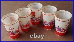 5 Vintage Disneyland Disney World Theme Park Wax Paper Cup New Coca Cola