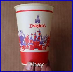 5 Vintage Disneyland Disney World Theme Park Wax Paper Cup New Coca Cola