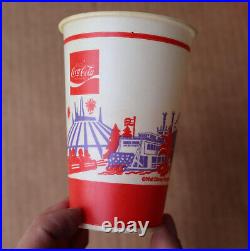 5 Vintage Disneyland Disney World Theme Park Wax Paper Cup New Coca Cola
