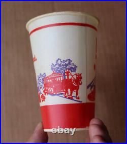 5 Vintage Disneyland Disney World Theme Park Wax Paper Cup New Coca Cola