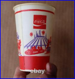 5 Vintage Disneyland Disney World Theme Park Wax Paper Cup New Coca Cola