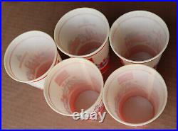 5 Vintage Disneyland Disney World Theme Park Wax Paper Cup New Coca Cola