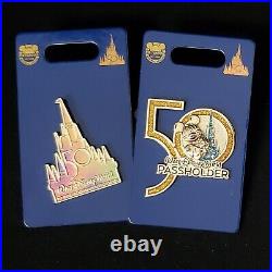 7 Pin Set 2021 Disney World Park 50th Anniversary Cinderella Castle Passholder