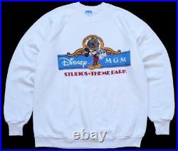 80s Made in USA Disney MGM Studios Theme Park Mickey Mouse Sweatshirt White XL U