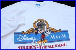 80s Made in USA Disney MGM Studios Theme Park Mickey Mouse Sweatshirt White XL U