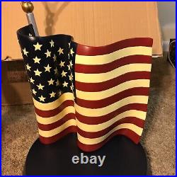 Art of Disney Theme Parks Mickey Mouse Saluting American Flag Resin Sculpture